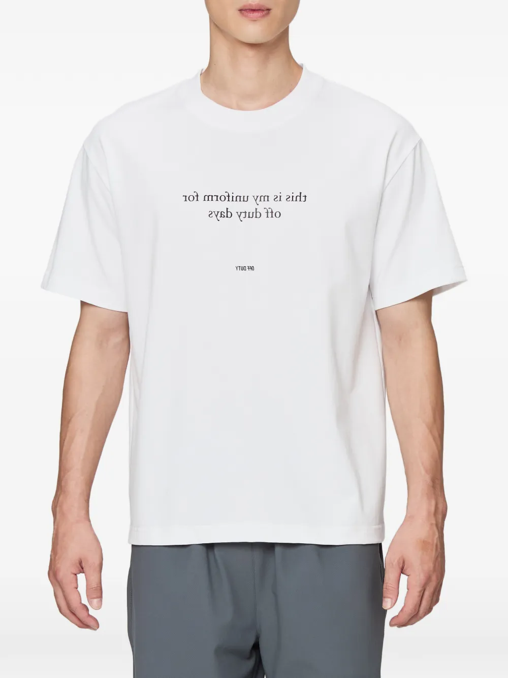 Off Duty Slogan-print T-shirt In White