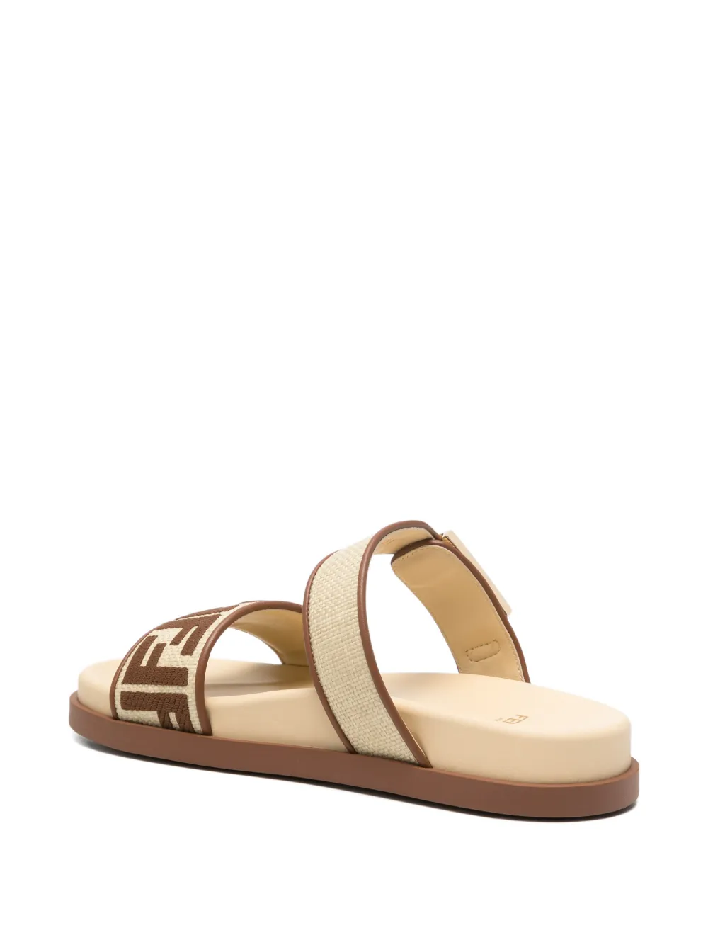 FENDI FF logo buckle sandals Beige
