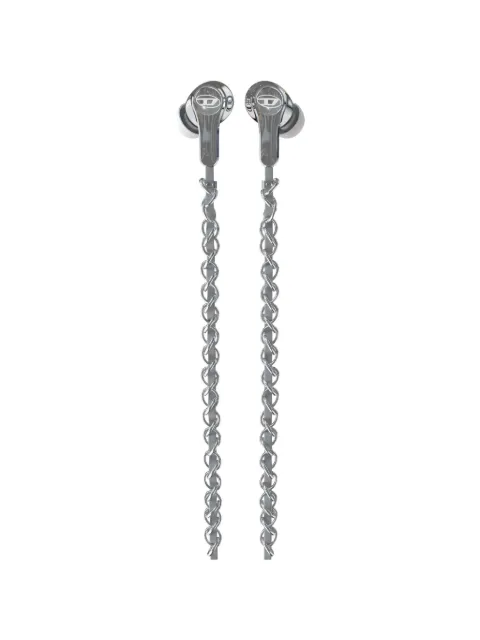 Diesel charm-detail chain-link wired earbuds