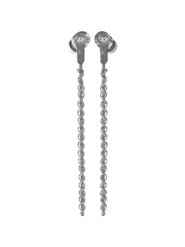 Diesel charm-detail chain-link Wired Earbuds | Silver | FARFETCH HK