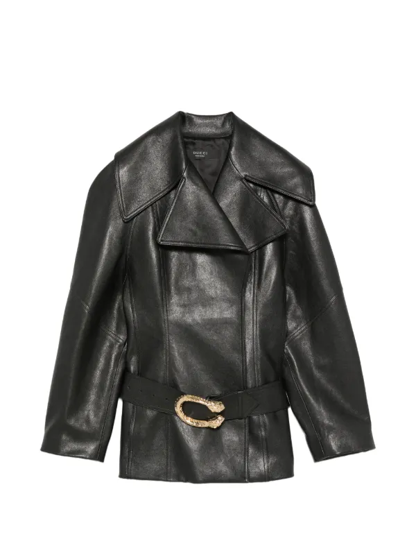 Gucci Dionysus Belted Jacket in Black