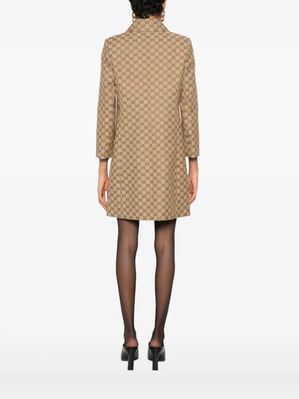 Gucci GG Cotton Canvas Coat | Neutrals | FARFETCH
