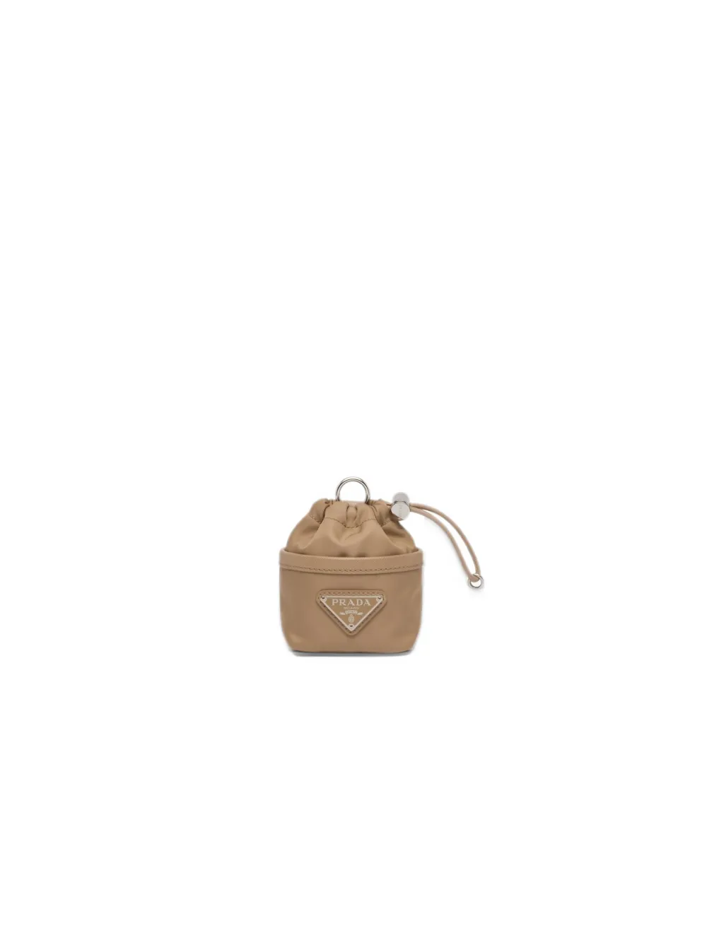 Prada Re-Nylon mini pouch keychain charm Bruin