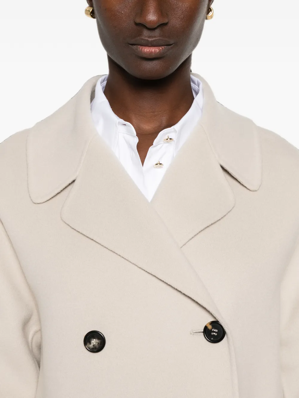 'S Max Mara Magnolia jas met dubbele rij knopen Beige