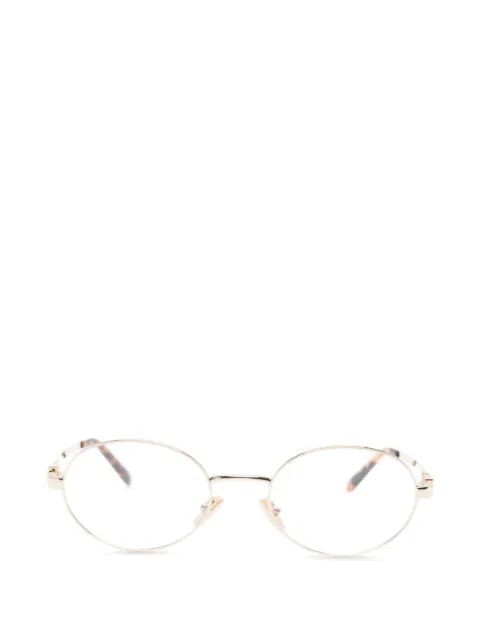 Miu Miu Eyewear oval-frame logo-plaque glasses