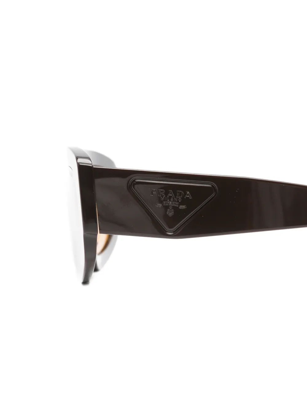 Prada Eyewear Zonnebril met geometrisch montuur Bruin