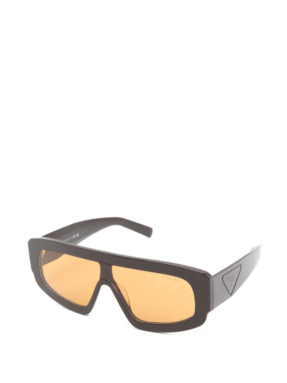 Prada Eyewear Zonnebril met geometrisch montuur Bruin