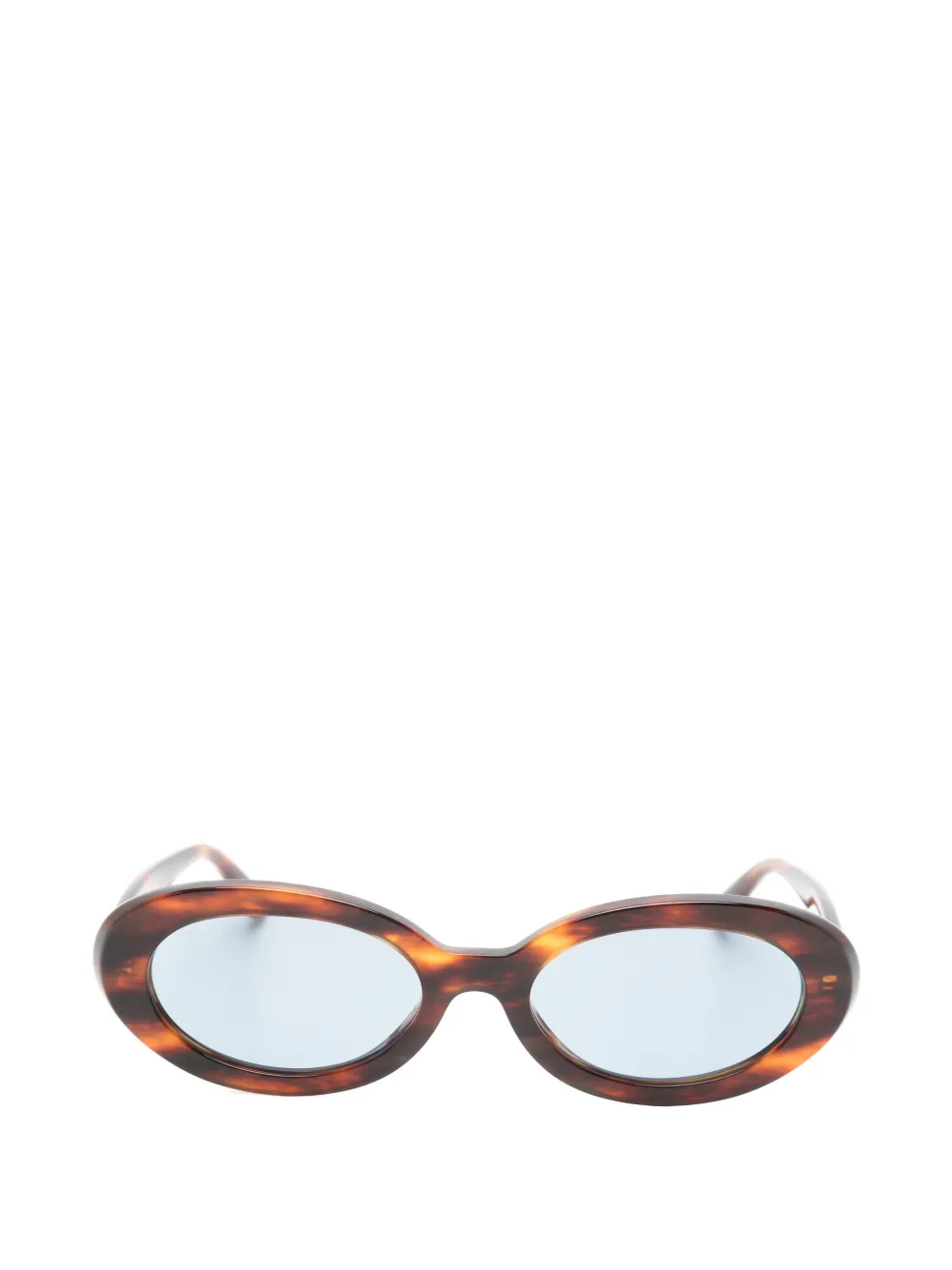 Ray-Ban tortoiseshell-effect oval-frame sunglasses - Marrone