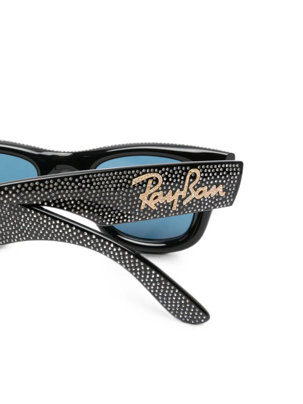 Ray-Ban x A$AP Rocky Wayfarer Puffer zonnebril verfraaid met kristallen Zwart