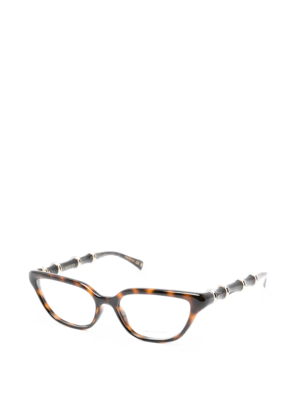 Gucci Eyewear Bril met bamboe-effect en cat-eye montuur Bruin
