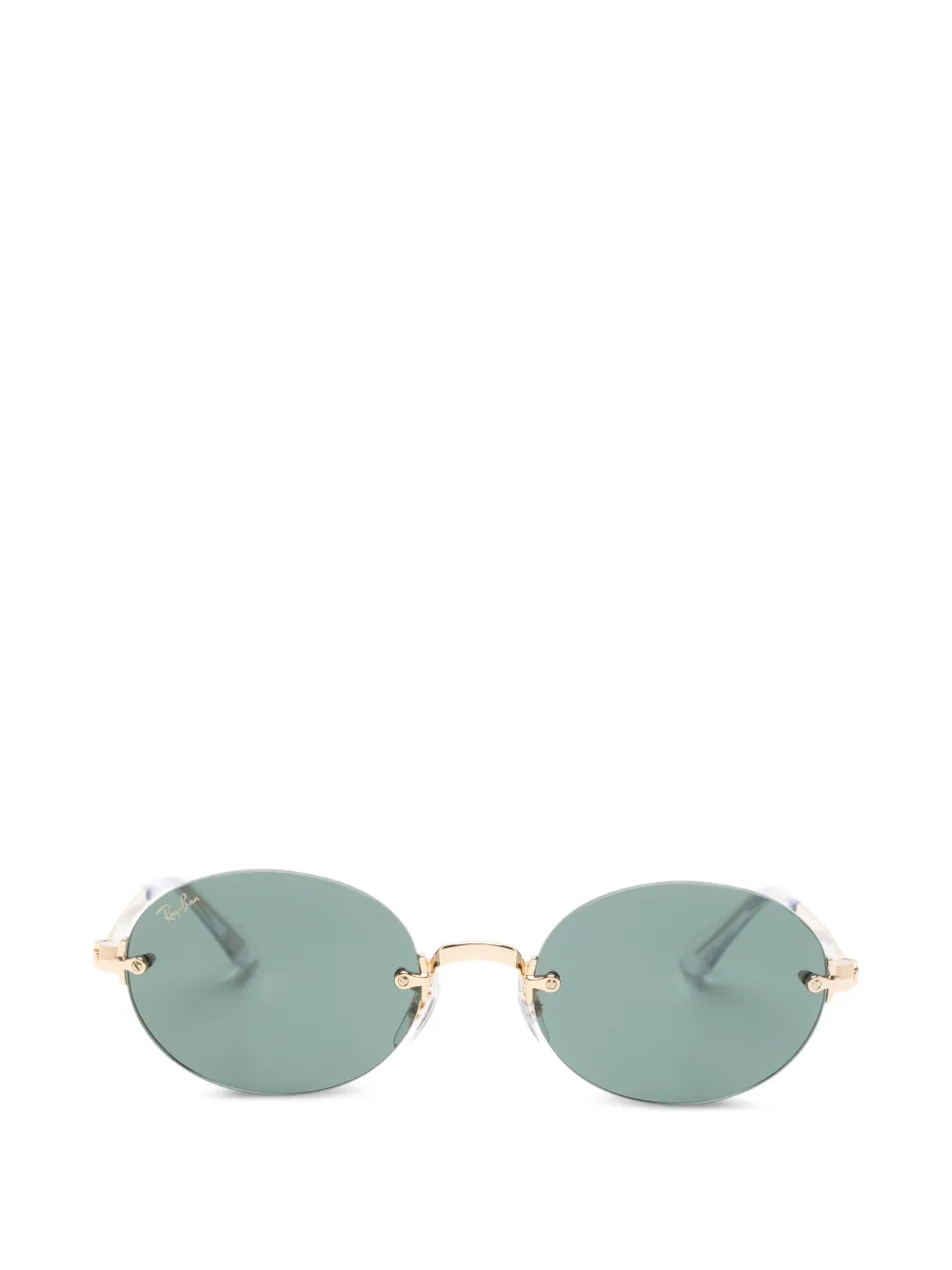 Ray-Ban 무테 타원형 프레임 선글라스 | 골드 톤 | Image 1