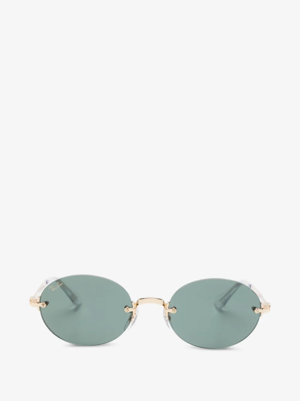 Ray-Ban 무테 타원형 프레임 선글라스 | 골드 톤 | Image 1