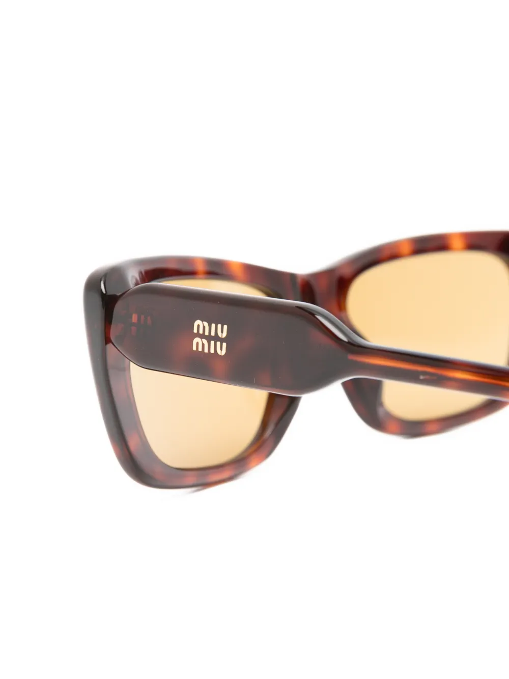 Miu Eyewear Zonnebril met rechthoekig montuur Bruin