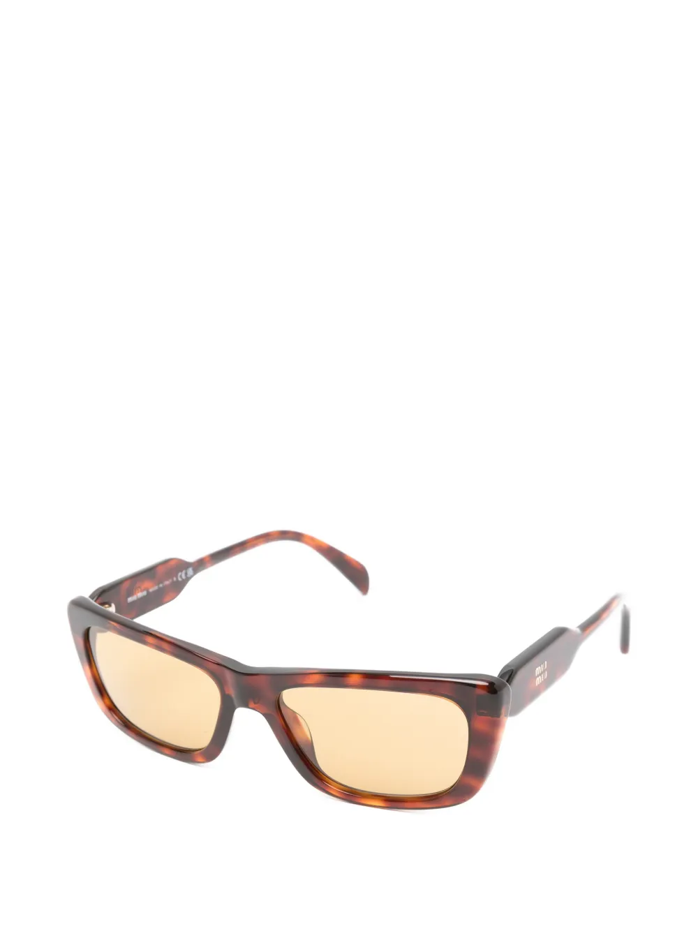Miu Eyewear Zonnebril met rechthoekig montuur Bruin