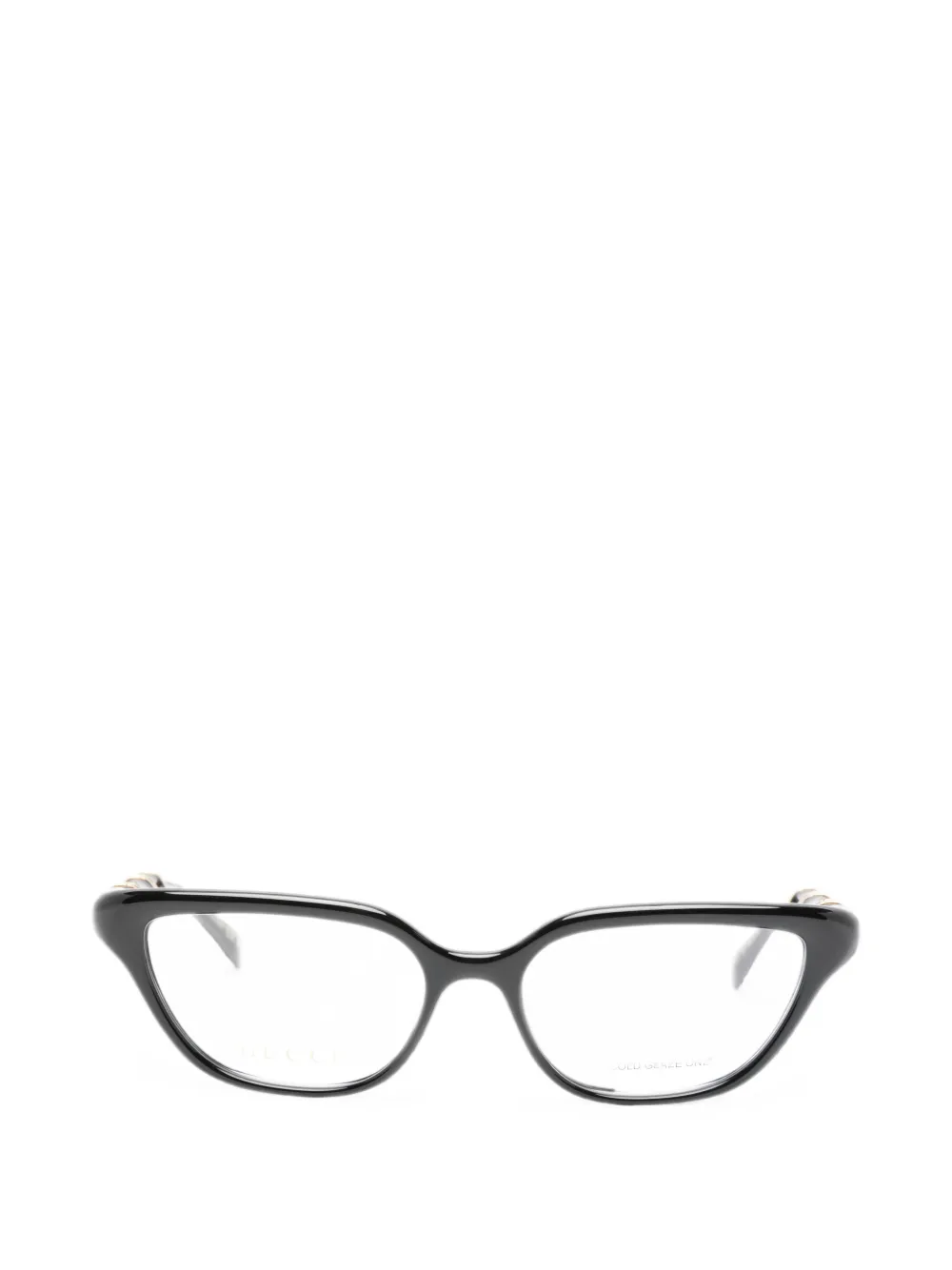 Gucci Eyewear Cat-Eye-Brille mit Bambus-Detail - Schwarz