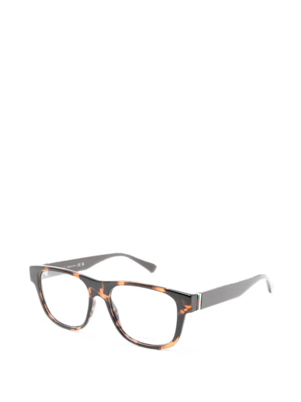 Gucci Eyewear Bril met vierkant montuur en schildpadschild design Bruin
