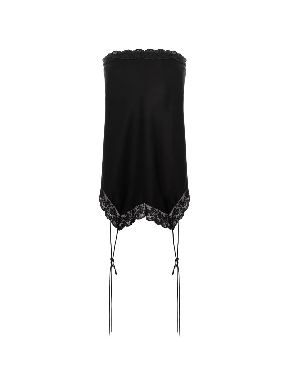 Seen Users Shifted Slip lace-trim top - Nero