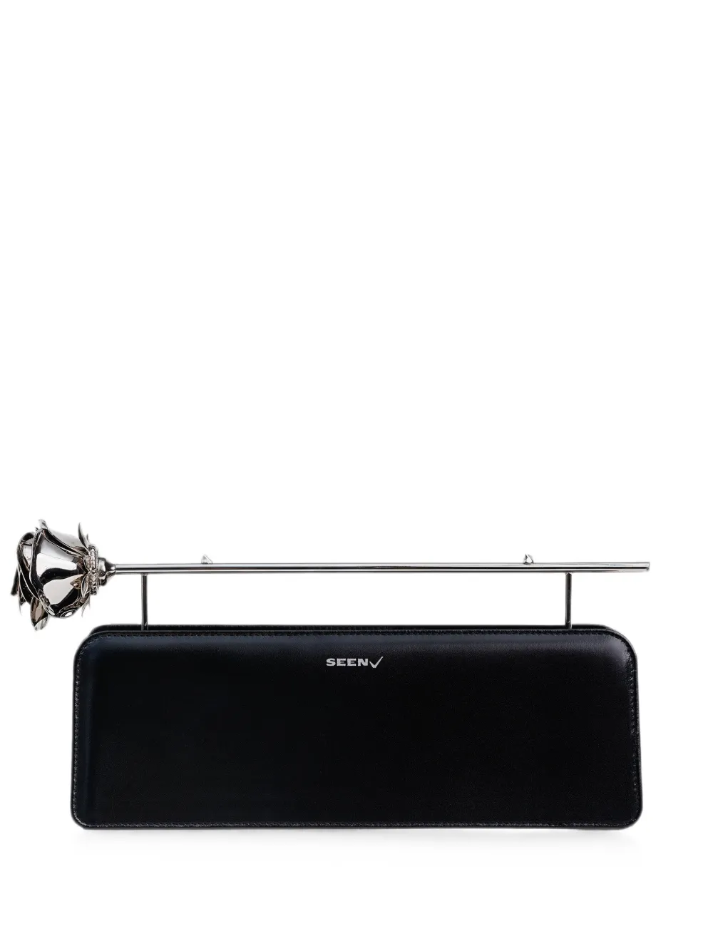 Seen Users Rose 11 floral-detail clutch bag - Nero