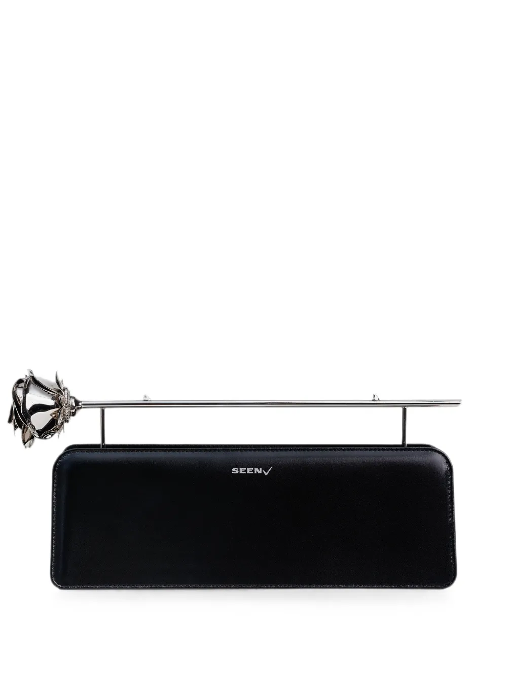 Seen Users Rose 11 floral-detail clutch bag - Nero