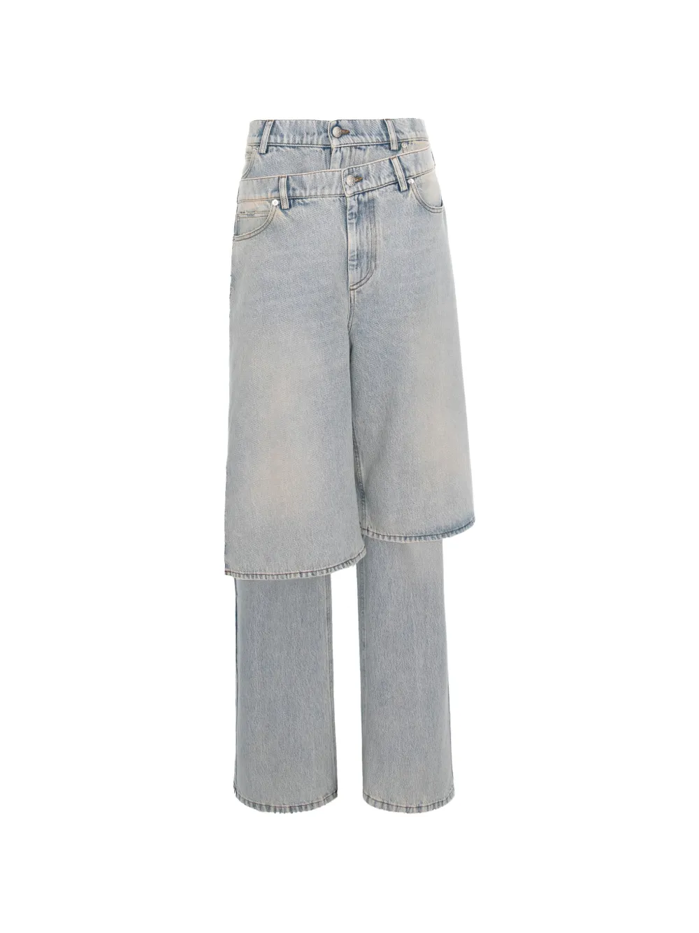 Seen Users Double Wear Layered Jeans In Multi