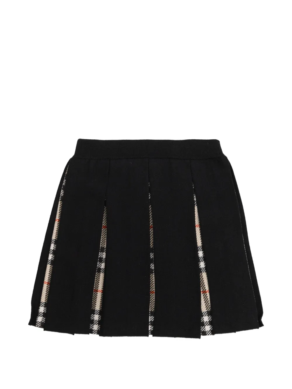 Burberry Kids check-panel pleated skirt - Nero