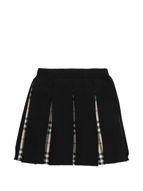 Burberry Kids check-panel pleated skirt