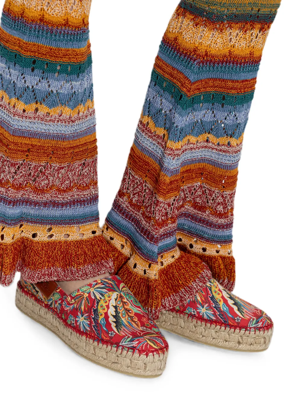 ETRO paisley-print platform espadrilles Rood