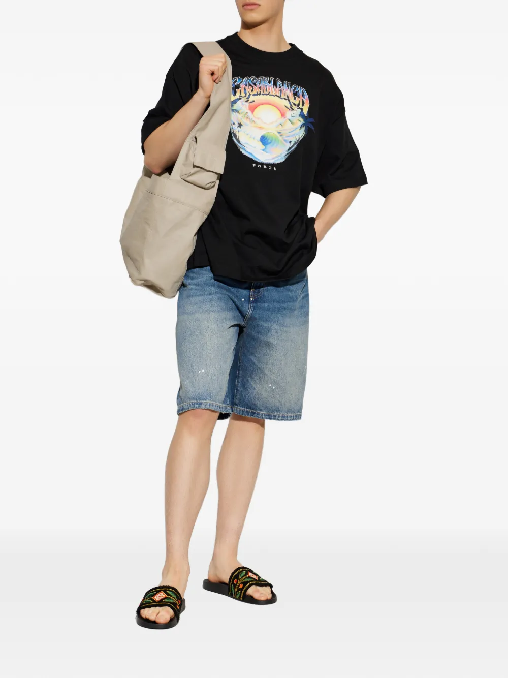 Casablanca Airspray oversized T-shirt met korte mouwen Zwart