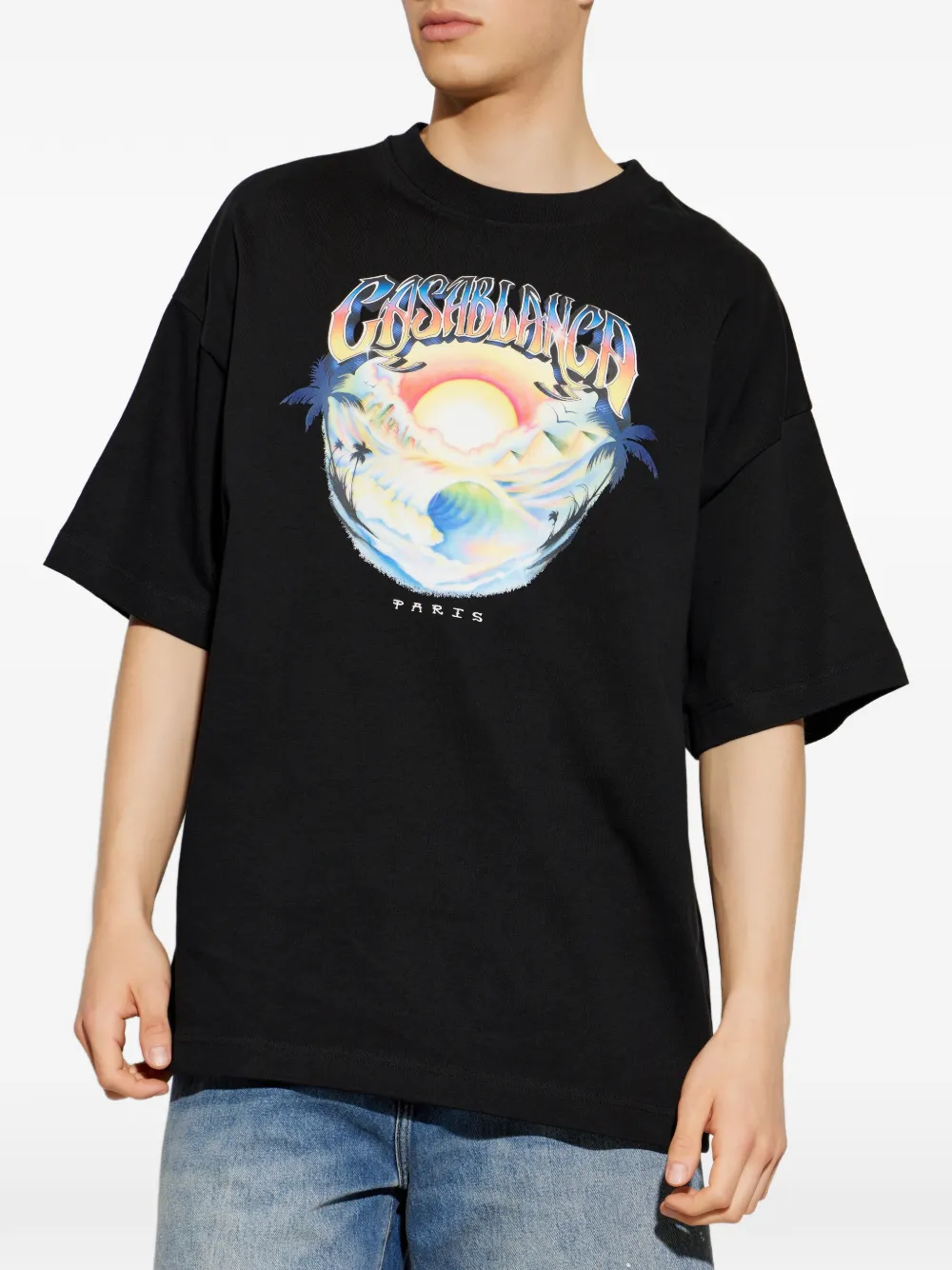 Casablanca Airspray oversized T-shirt met korte mouwen Zwart