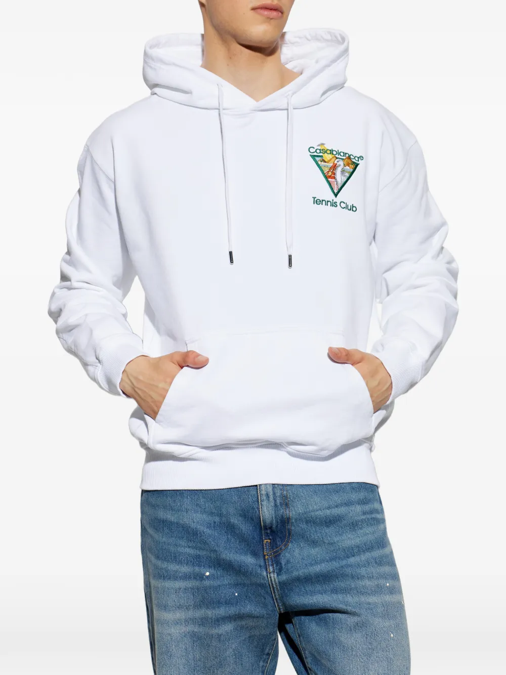 Casablanca Hoodie met geborduurd logo Wit