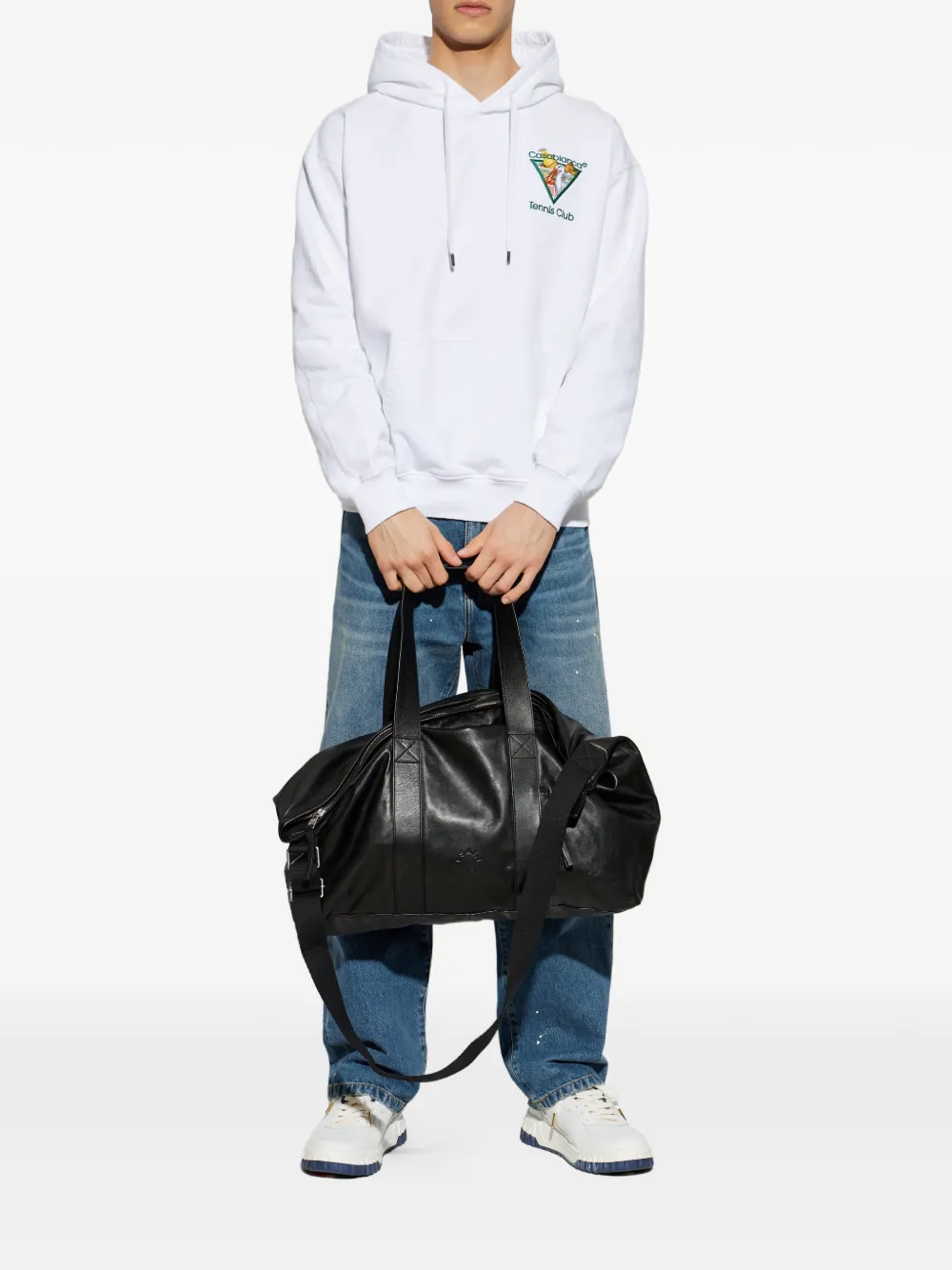 Casablanca Hoodie met geborduurd logo Wit