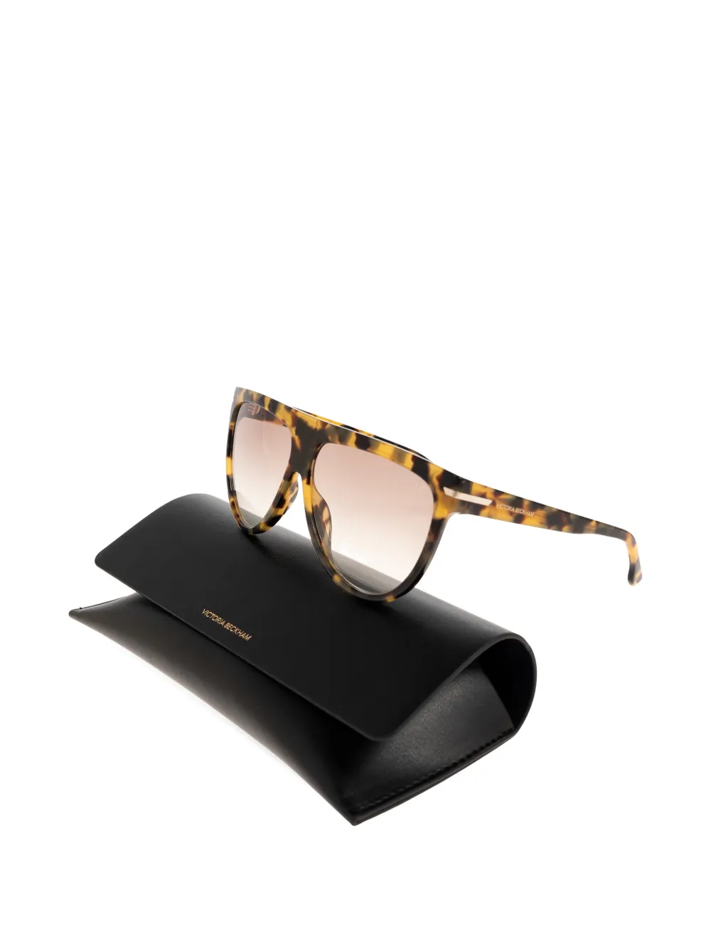 Victoria Beckham Eyewear Zonnebril met schildpadschild-design Bruin