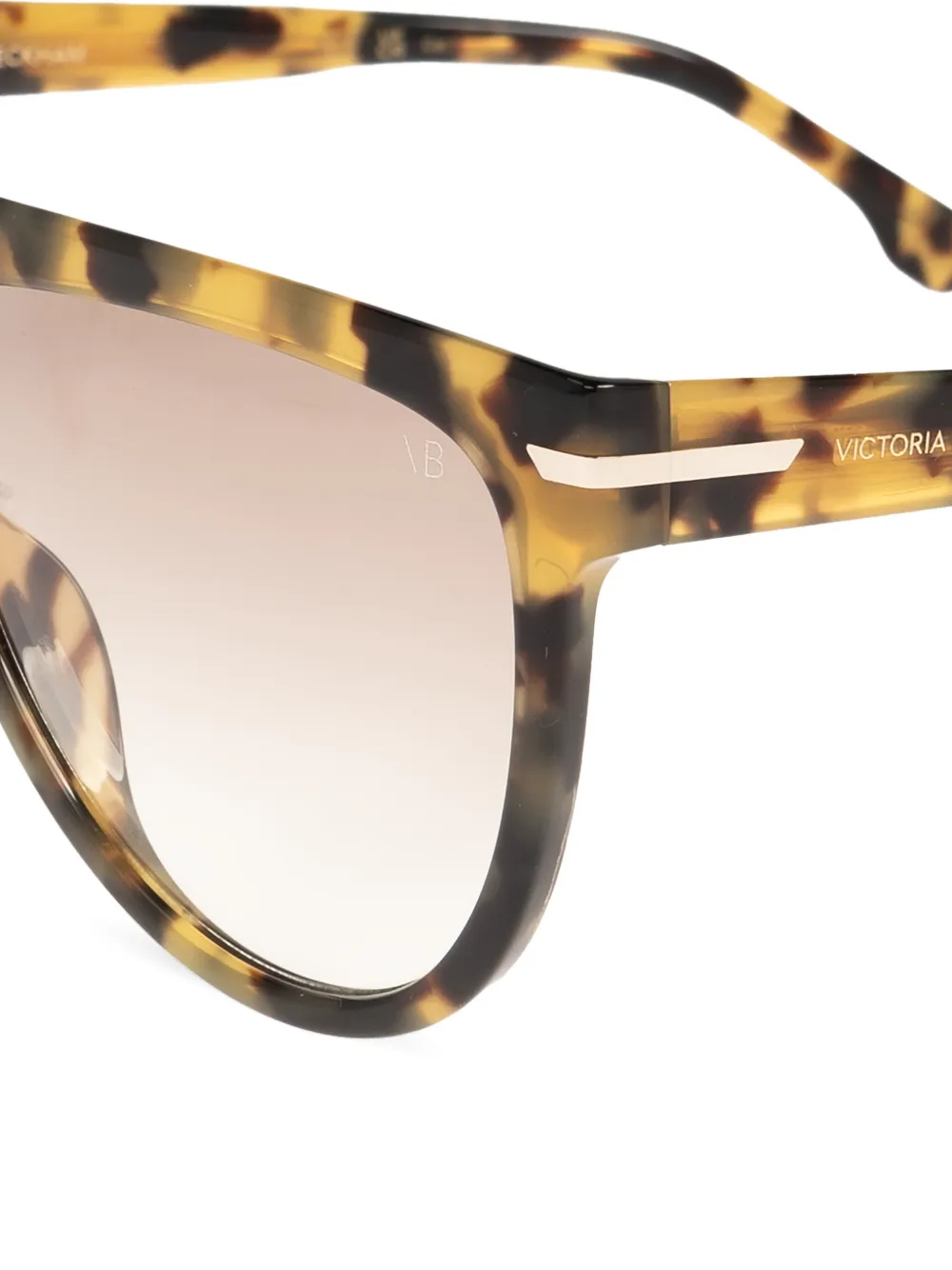 Victoria Beckham Eyewear Zonnebril met schildpadschild-design Bruin