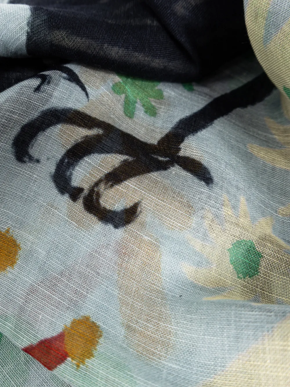 ETRO x Tabby Booth sjaal met franje Blauw