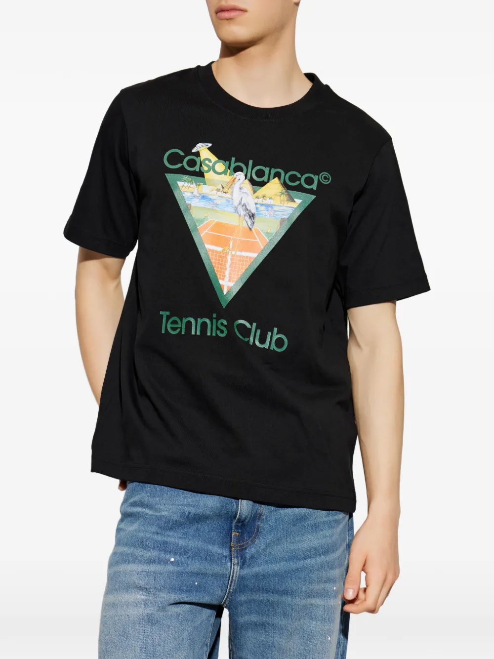 Casablanca Black Tennis Club Icon Tシャツ | ブラック | FARFETCH JP
