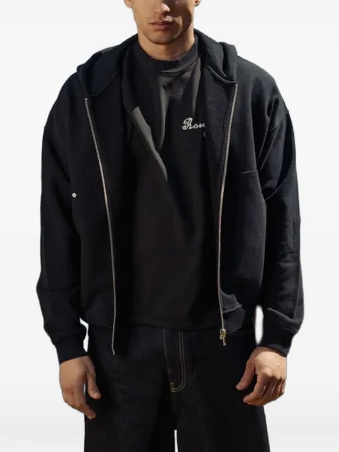 ROUGH. hoodie Nyma con logo bordado y cierre