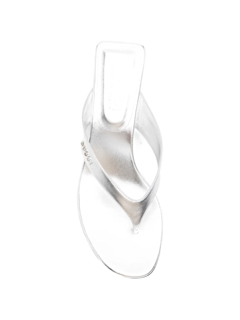 Gucci Sandalen met logoprint en teenbandje Zilver