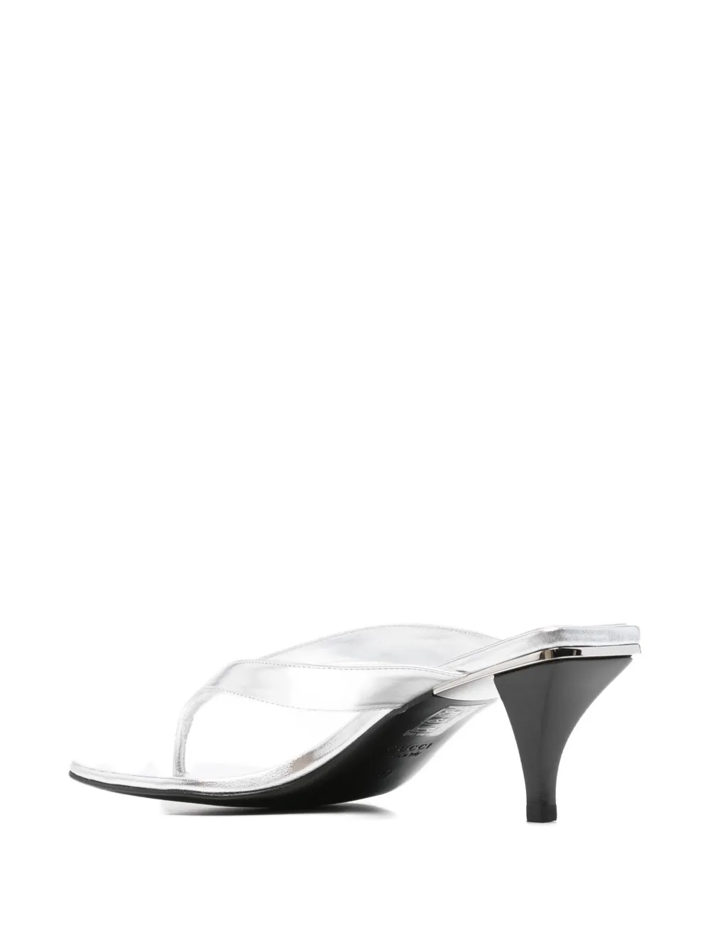 Gucci Sandalen met logoprint en teenbandje Zilver