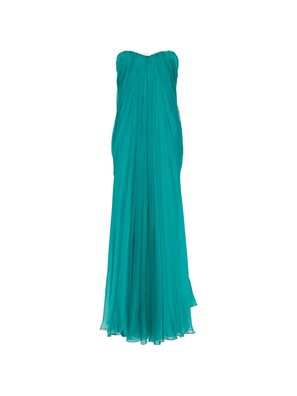 Alexander McQueen strapless draped maxi dress - Blu