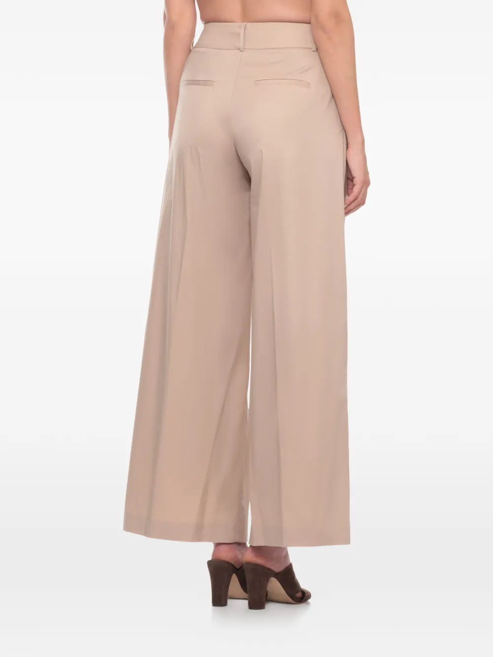 Peserico Plooibroek met wijde pijpen Beige