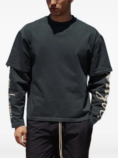 ROUGH. layered-sleeve logo-print T-shirt