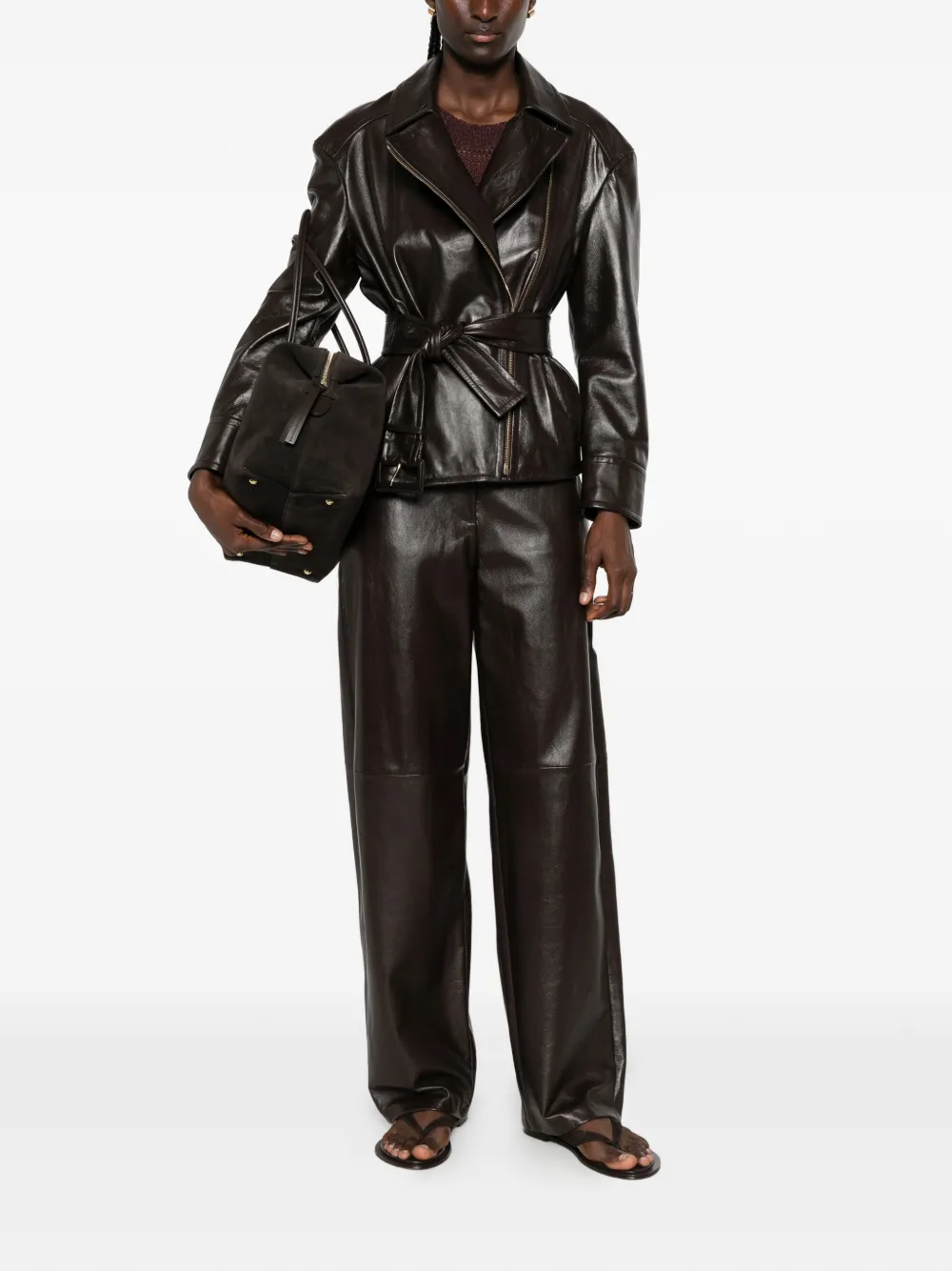Max Mara Jas met riem Bruin