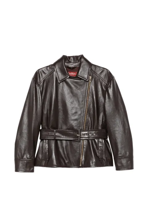 Max Mara Giusto belted leather jacket