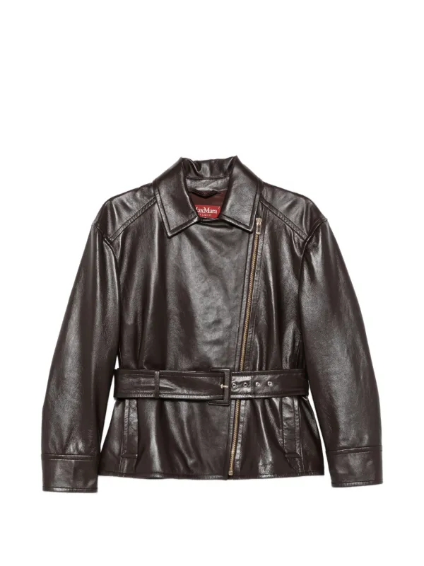Max Mara Giusto レザージャケット | ブラウン | FARFETCH JP