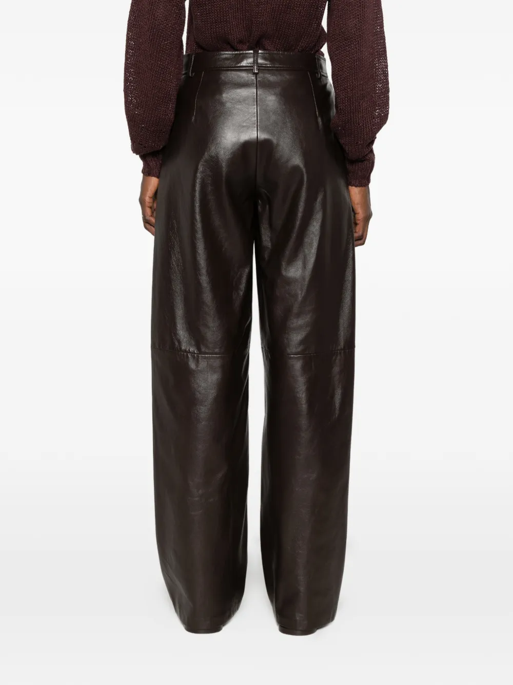 Max Mara Broek met wijde pijpen Bruin