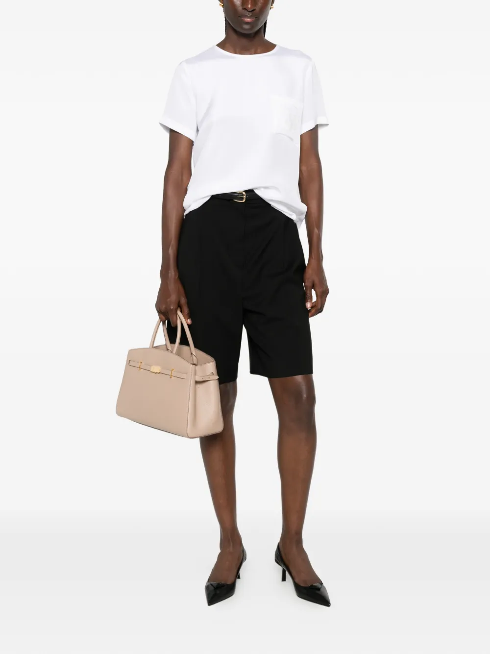 Max Mara Adorno geplooide shorts met ceintuur Zwart