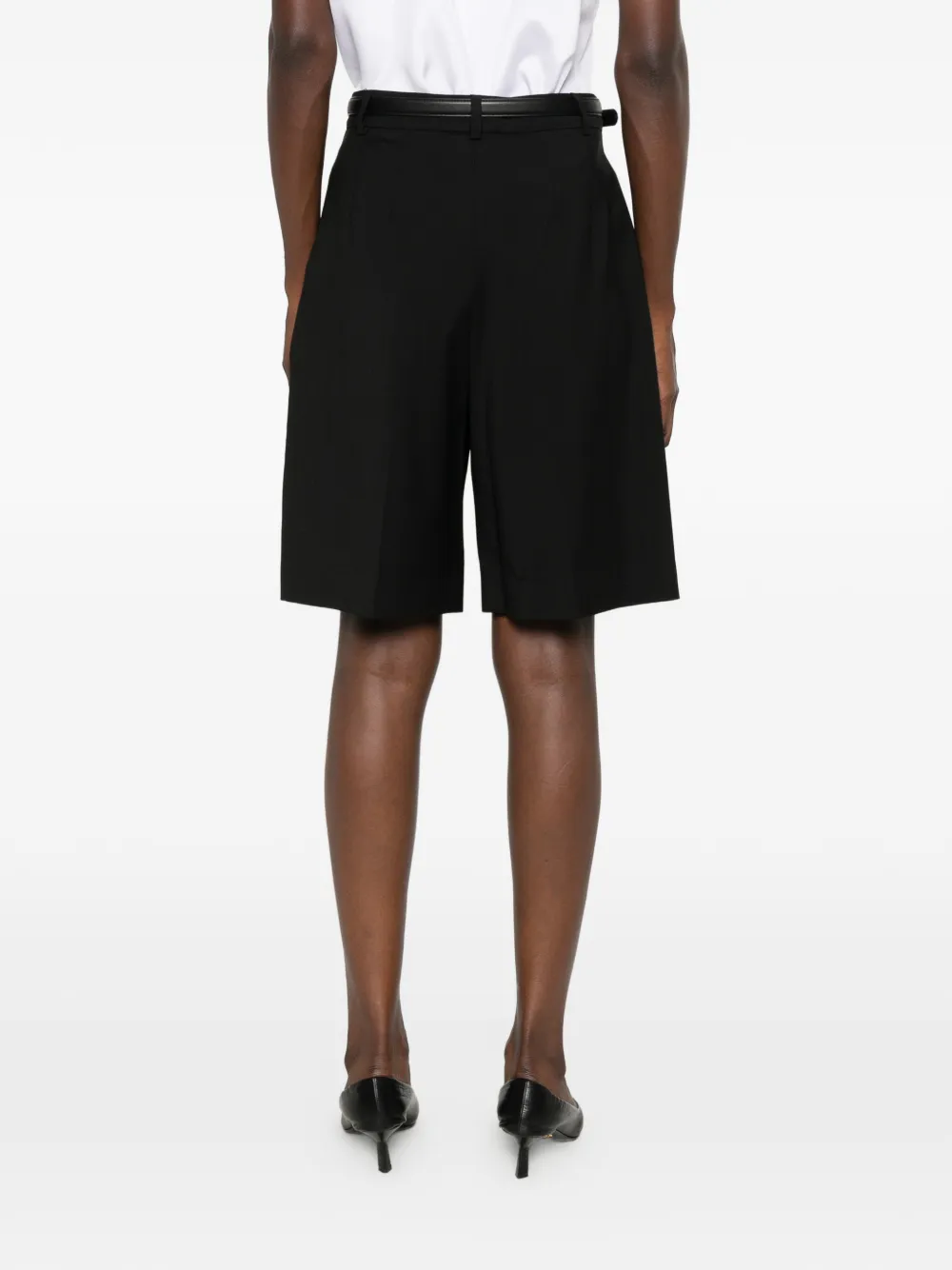 Max Mara Adorno geplooide shorts met ceintuur Zwart