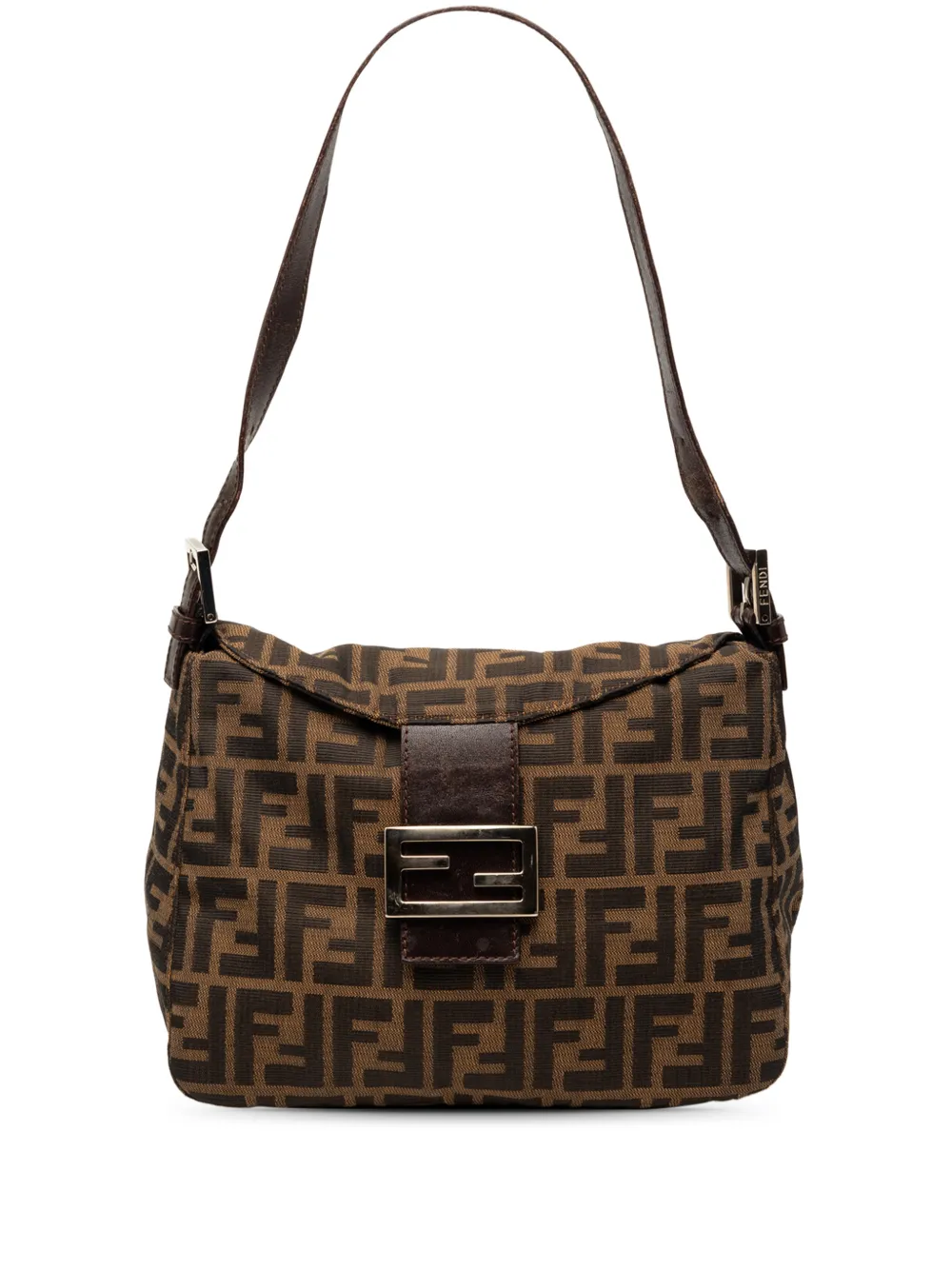 Fendi Pre-Owned 2010-2026 Zucca Canvas Double Flap shoulder bag - Marrone