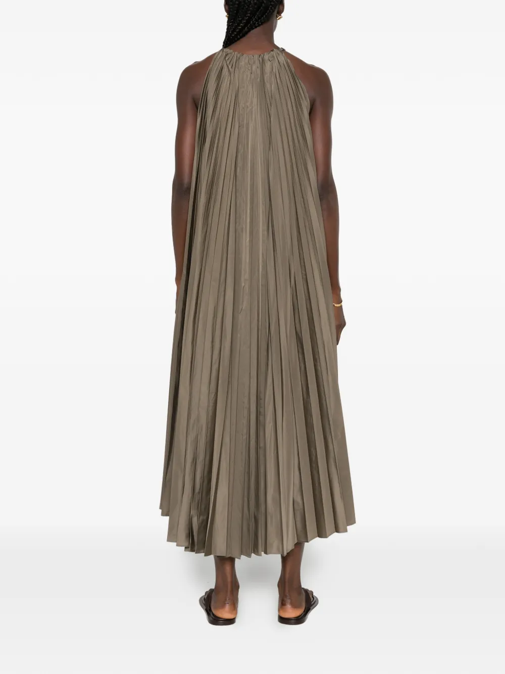 Max Mara Geplooide midi-jurk Groen