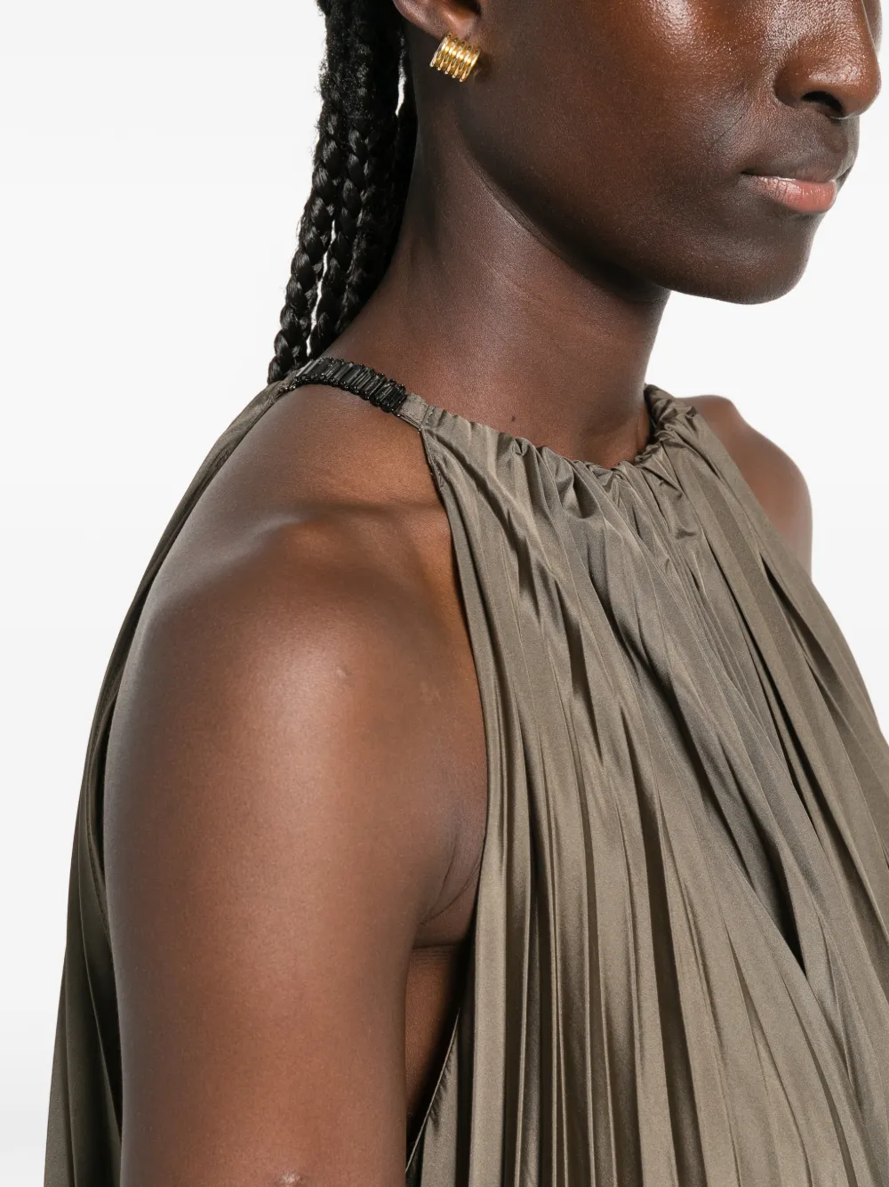Max Mara Geplooide midi-jurk Groen